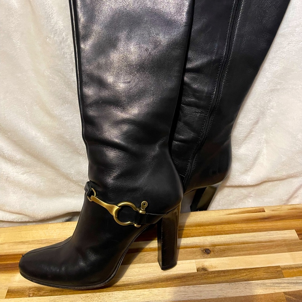 Rare Burberry boots. Black Knee high 7.5/8